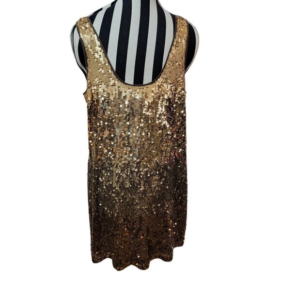 Express sequin gold ombré dress size - Size L - Picture 3 of 8